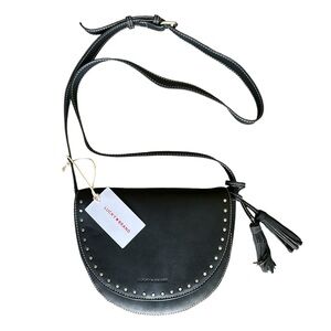 *NWT* Lucky Brand Black Evie Saddle Crossbody Bag O/S